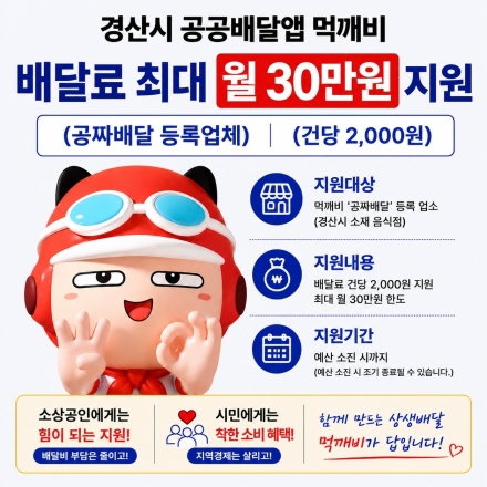 경산시, 공공 배달앱‘먹깨비’
